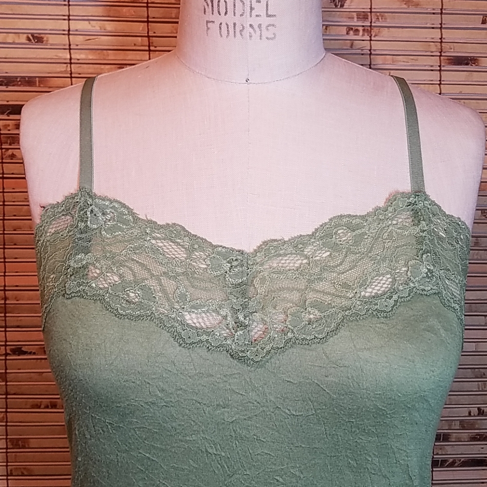 Gorgeous Green Lace Camisole with Adjustable Strap